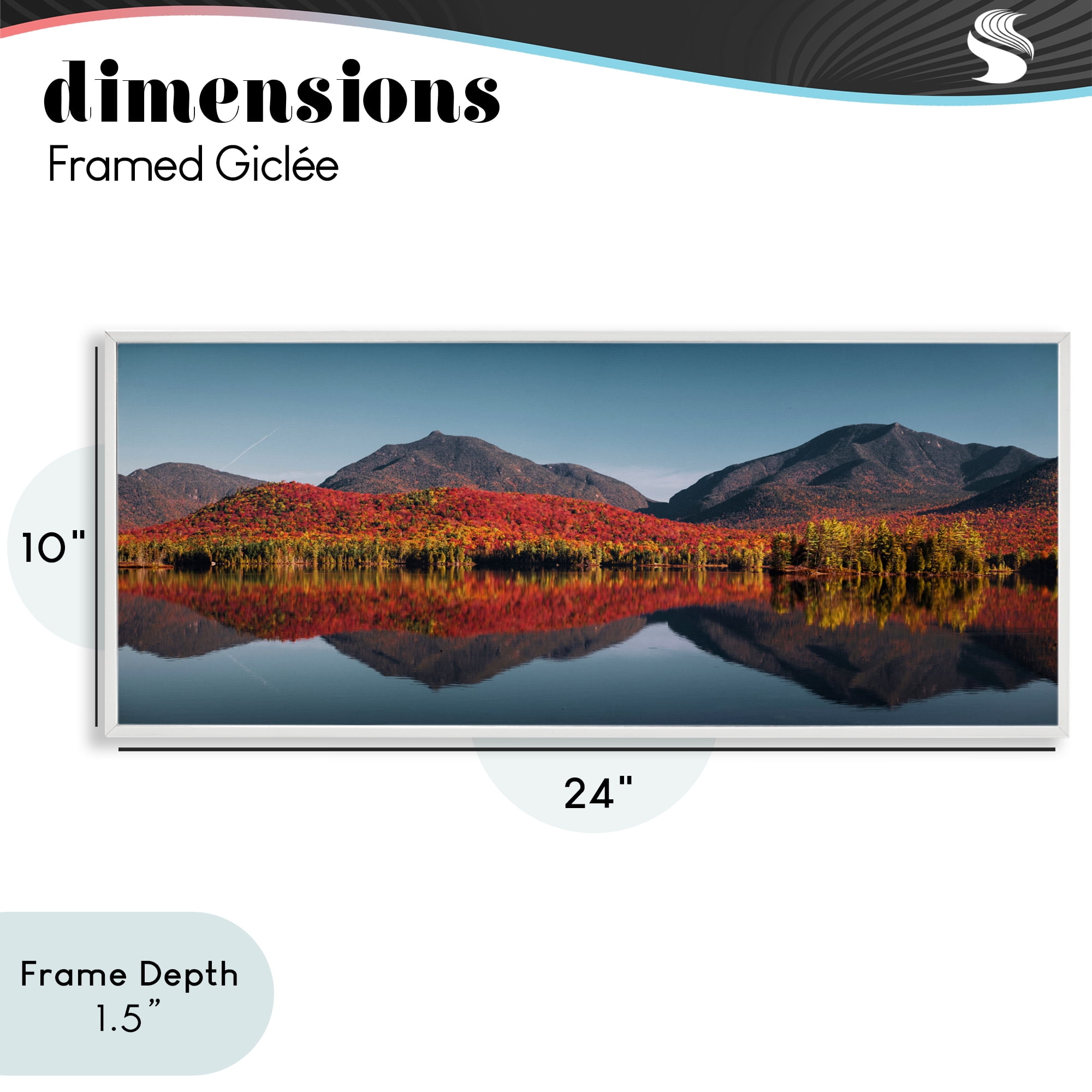 Stupell Industries Autumn Panorama Reflections White Framed Giclee Art, design by Jonathan Zaharek