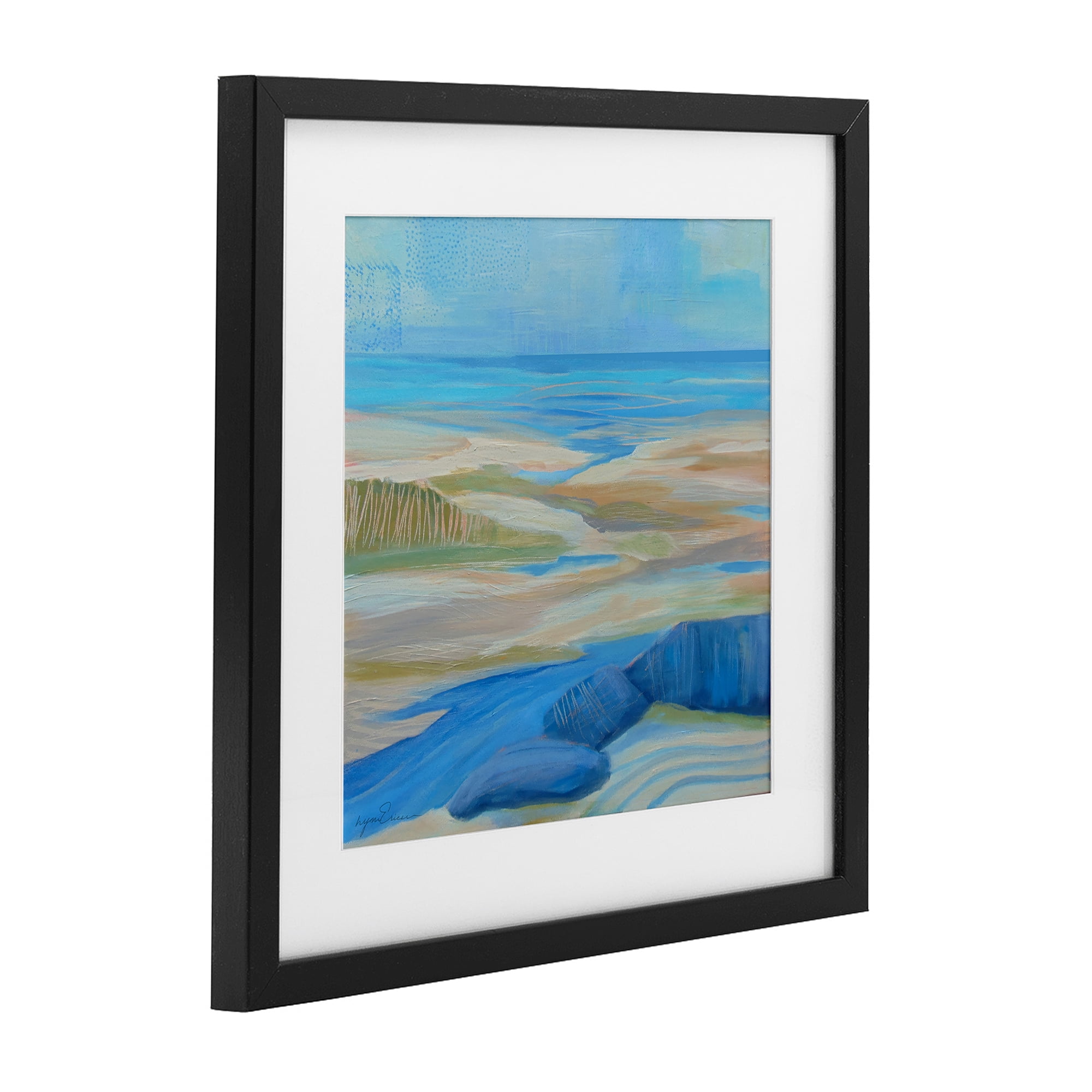 Stupell Industries Low Tide Azure Dunes Black Framed Print Under Glass, design by Lynn Ericson Fine Art