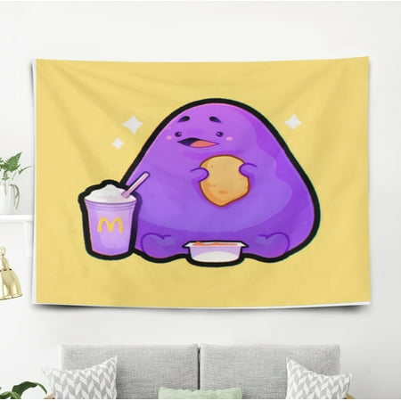 Grimace Gift Wall Hanging Backdrop for Room Bedroom Girls Fans Background Banner Party Birthday Supplies Decor Hello Kitty