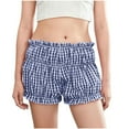 thumbnail image 2 of Mashaouyo Women's Shorts Ladies Casual Fashion Comfortable Low Waist Plaid Shorts Clearance Sale, 2 of 6