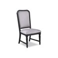 thumbnail image 2 of Dark Brown Wood Dining Chairs (Set of 2) - Gray Fabric Upholstery, Traditional Style, 21.5"W x 43"H, for Dining Room. Carved Back &amp; Legs., 2 of 8