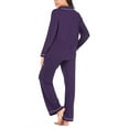 thumbnail image 3 of Sngxgn Women's Pajama Set Long Sleeve Top With Pants Lounge Sets Sleepwear Loungewear with Pockets(Purple,XXL), 3 of 4