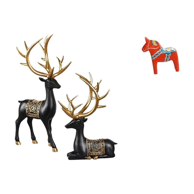 Estatua De Resina De Alce Reno Y Caballo Dala Sueco, Colección De Adornos Para Armario, Mesa, Estantería, Entrada, Decoración Del Hogar, Figura De Animal
