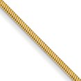 thumbnail image 1 of 14k Yellow Gold 14 Inch .8mm Octagonal Cubetto Omega Snake Chain Necklace Pendant Charm, 1 of 9