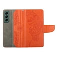 thumbnail image 4 of Wallet Case for Samsung Galaxy S23, Butterfly Embossed Pattern Luxury PU Leather Magnetic Flip Folio Cover with Card Slots Holder Kickstand Wrist Strap Soft Silicone Shockproof Case,Orange, 4 of 8
