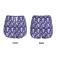 thumbnail image 3 of Fuzoiu Skull Purple Flower Print Women's Athletic Shorts, Double-Layer Running Shorts with Pocket,Women's Workout Shorts for Yoga, Gym, and Workouts-X-Large, 3 of 7