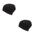 thumbnail image 3 of Qarigey Gorro apilable, gorro de viaje, gorros, gorros de temporada de invierno, gorro de punto ajustable a la moda, negro Negro 2piezas, 3 of 6