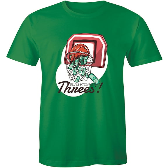 Raining Threes Basketball shoot Short Sleeve for Men Sports Outdoor Game T-Shirt