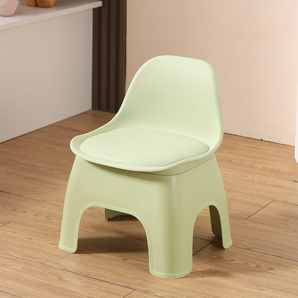 Taburete pequeño de plástico grueso para el hogar, silla con respaldo para niños, sofá, mesa de centro, taburete bajo, taburetes de sala de estar para adultos, taburete con respaldo de plástico.