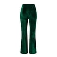 thumbnail image 5 of PMUYBHF Female M Plus Size Tall Leggings Flare Velvet Pants for Women High Waisted Wide Leg Stretch Elastic Waist Pull on Trousers Front Seam Slacks Capri Leggings for Women with Pockets Cotton, 5 of 5