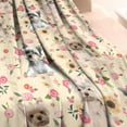 thumbnail image 3 of Yorkie with Flowers Blanket,Comfortable Soft Flannel Throw Blanket,All Season,Warm Lightweight Blankets for Sofa Bed Couch Living Room Chair,40"x50"(100x130cm), 3 of 4