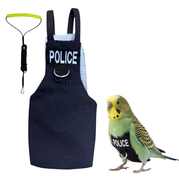 Bird Diaper Flight Suit, Cute Cosplay Parrot Clothes, Easy-to-Wear Washable Nappy, Durable Metal Ring Harness for Cockatiel, Conure, African Grey, Parakeet Outdoor Flying