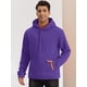 thumbnail image 3 of Sudadera con capucha con forro de felpa para hombre Sudaderas con capucha de manga larga sólida con bolsillo Púrpura S, 3 of 5