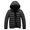Black, variant on Men's Padded Jacket with Stand Collar and Zip Pockets in Short Length for Casual Style