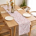 thumbnail image 3 of Pink Flowers Table Runner - 48 Inch Long, Kitchen Dining Table Runner Dresser Scarves, Rustic Vintage Botanical Plants Floral Farmhouse Decor for Coffee Tables Wedding Party Banquet, 3 of 8