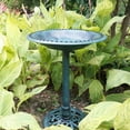 thumbnail image 6 of VIVOHOME Polyresin Antique Outdoor Green Garden Bird Bath and Solar Powered Round Pond Fountain Combo Set, 6 of 8