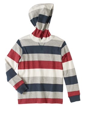 Boys' Long Sleeve Stripe Hooded T-Shirt