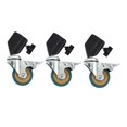thumbnail image 3 of Ruedas giratorias para soporte de luz de 3 piezas con freno, buenas para el transporte, duraderas. Tubo de 25 mm de diámetro de 2 pulg., 3 of 9