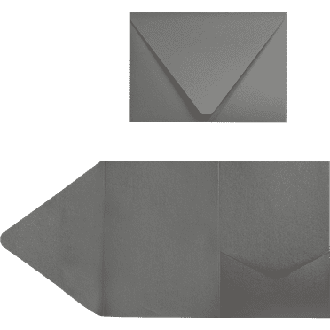 LUXPaper A7 Pocket Invitations, 5 x 7, Smoke Gray, 10 Pack