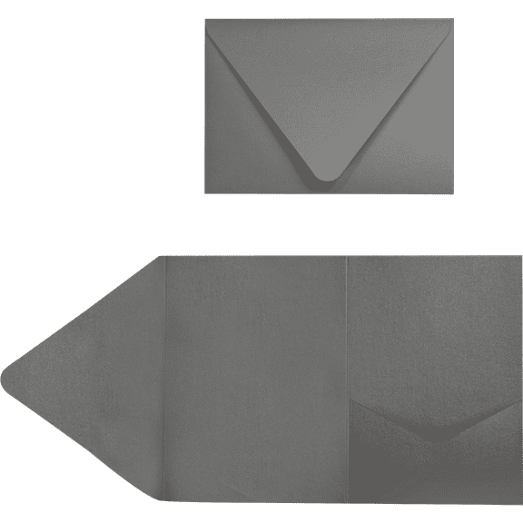LUXPaper A7 Pocket Invitations, 5 x 7, Smoke Gray, 10 Pack