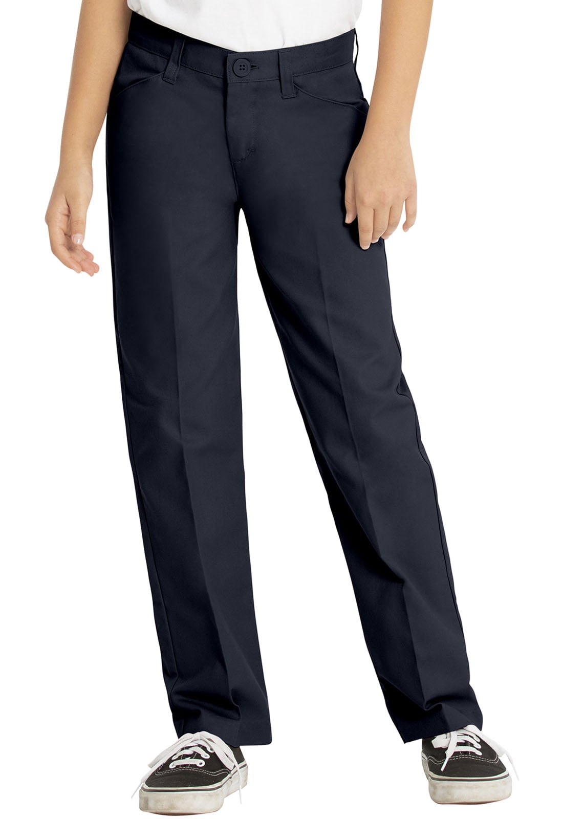 Juniors' Flat Front Low Rise School Uniform Pant