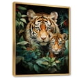 thumbnail image 2 of Designart "Tigers In Asian Painting IX" Asian Floater Framed Canvas Print, 2 of 7