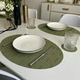 thumbnail image 3 of Oval Placemats for Kitchen Table and Dining Room, Bamboo Texture Heat-Resistant and Surface Washable Table Mat, 17.72"x12.6", 3 of 7