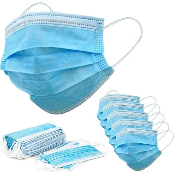 3- Ply Disposable Face Mask Protective Ear Loop Non Medical Mouth Cover 100 Pcs