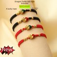 thumbnail image 2 of Pulsera tejida con cuerda roja de tortuga dragón con año de nacimiento, pulsera de joyería para estudiantes, regalo retro moderno que combina con todo para amigos, 2 of 6
