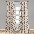 thumbnail image 4 of Ambesonne Summer Curtains, Repetitive Flip Flops Beach, Pair of 28"x63", Pale Peach Indigo and White, 4 of 4