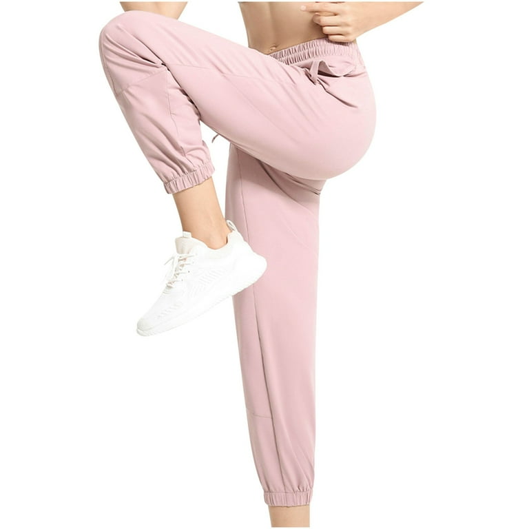 CHGBMOK Womens Yoga Pants Plus Size Women Summer Solid Ice Silk