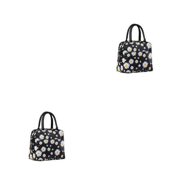 Bolsa de almuerzo Naiovety con cremallera tela impermeable patrón de flores