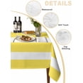 thumbnail image 3 of Yellow Striped Tablecloth Rectangle Table Cloth 60x102, Waterproof Tablecloth Outdoor Table Cloth, Modern Simple Monochrome Geometric White Washable Table Cover for Kitchen Dinning Party, 3 of 8
