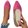 thumbnail image 4 of Domuza Flat Shoes for Women Slip On Comfortable Walking Ballerina Shoes Ladies Cute Ballet Flats Pumps Low Wedge Dolly Shoes for Office Work Party Hot Pink 7.5（EU-39）, 4 of 5