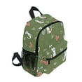 thumbnail image 2 of FORMRS School Backpack with Front Zippered Pocket 12" Student Travel Daypack, Green Cute Cat Pattern, 2 of 6