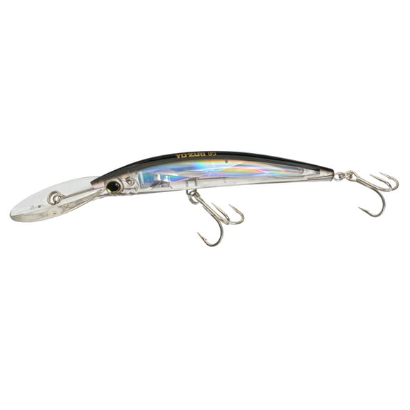 Yo-Zuri Crystal 3D Minnow 6" Deep Diver Fishing Lure, Silver Black, 1 3/8 Oz., F1154 C4