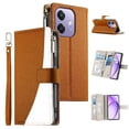 thumbnail image 1 of Funda cartera GANGXUN para OPPO A40 5G , cuero PU con tarjetero, cremallera, correa de mano, soporte y protección 380°, 1 of 6