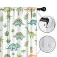 thumbnail image 4 of Blackout Kids Curtains,White Dinosaurs Palms Pineapples Pattern Childrens Insulated Curtains Set Of 2,Bedroom Essentials,Toddler Room Decor 52"x84", 4 of 5