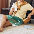 thumbnail image 5 of Naloa Green And Gold Marble Men's Short Pajama Pants, Pj Shorts, Lounge Comfort Shorts-X-Large, 5 of 6