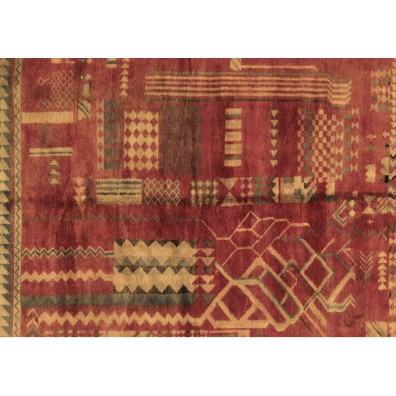 Ahgly Company Indoor Rectangle Oriental Brown Modern Area Rugs, 5' x 8'