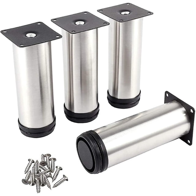 Patas para muebles Patas para muebles, altura ajustable de la pata de la cocina 4 piezas Pies de mesa de pata de gabinete de sofá de acero inoxidable de metal redondo (50 * 150 mm)
