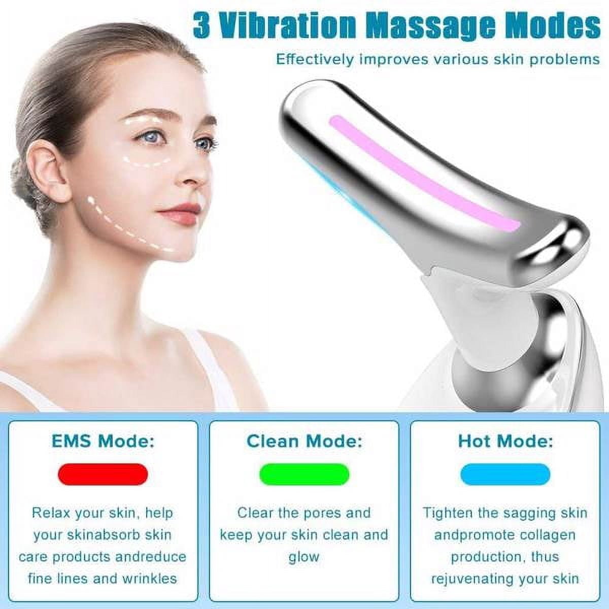 Olurrisa Multifunctional Facial Skin Care Tool Neck Face Massager Face Sculpting Tool 3 Colour Modes and Vibration for Facial Massager for Double Chin
