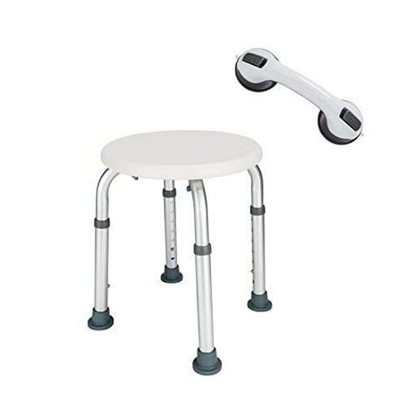 Medical Spa - 330LBS Shower Chair Bath Stool Transfer Bench Seat, SPA Medical Bathroom Bathtub Chair No-Slip Adjustable 7 Height Round with Sucker Armrest
