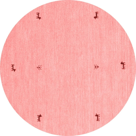 Ahgly Company Indoor Round Solid Red Modern Area Rugs, 6' Round