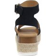 thumbnail image 5 of Soda Topics Black Nubuck Espadrille Ankle Strap Studded Platform Sandals (Black Nubuck, 7.5), 5 of 5