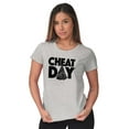thumbnail image 4 of Cheat Day Pizza Fitness Food Craving Womens Slim Fit Graphic Tee Brisco Brands S, 4 of 5