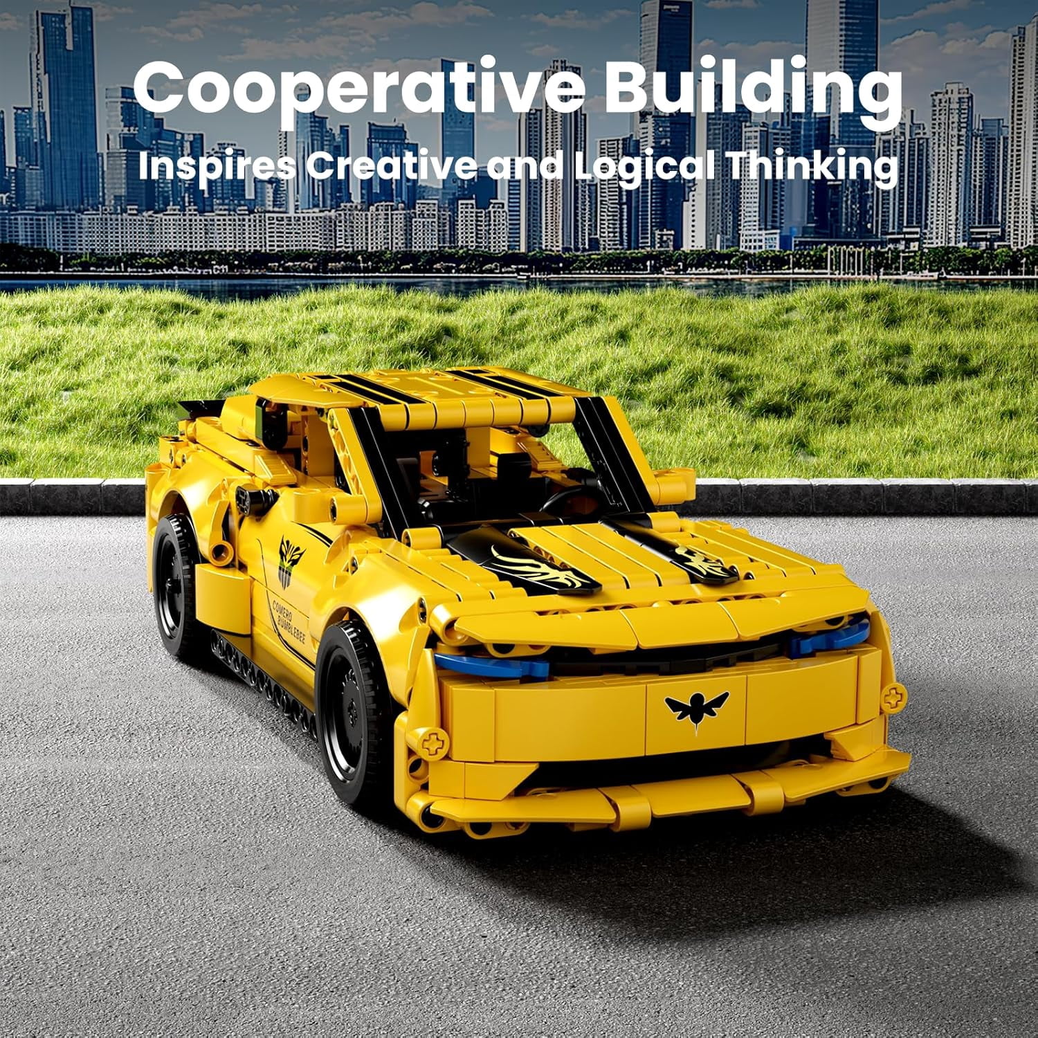 Ylutex Cars Hellcat Pull Back Sports Car, 15081 Model Car Kits Toy for for Adult and Who Like Building Block Kit (736 Pcs)