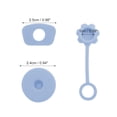 thumbnail image 2 of Unique Bargains 3 Pcs Durable Anti-overflow Straw Cover Cap Silicone Light Blue, 2 of 5