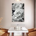 thumbnail image 3 of Elephant Stock Black And White Peonies Wall Art - Vertical Canvas Wall Art - Living Room Wall Decor - Floral And Botanical Canvas - Gray And Black Decor By Heidi Kuntz - 32" x 48", 3 of 8