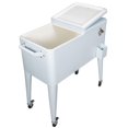 thumbnail image 3 of Permasteel Outdoor 80 Qt Patio Cooler – White, Rolling Cooler - 110 Cans, 3 of 4